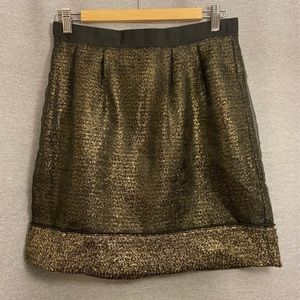 LOFT gold and black skirt